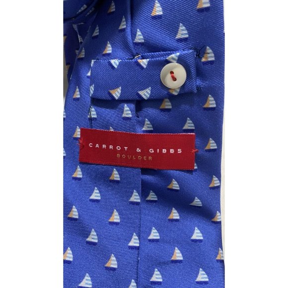 CARROT & GIBBS Blue Boat Silk Tie USA 59"/ 3.5" NWOT - Picture 3 of 5